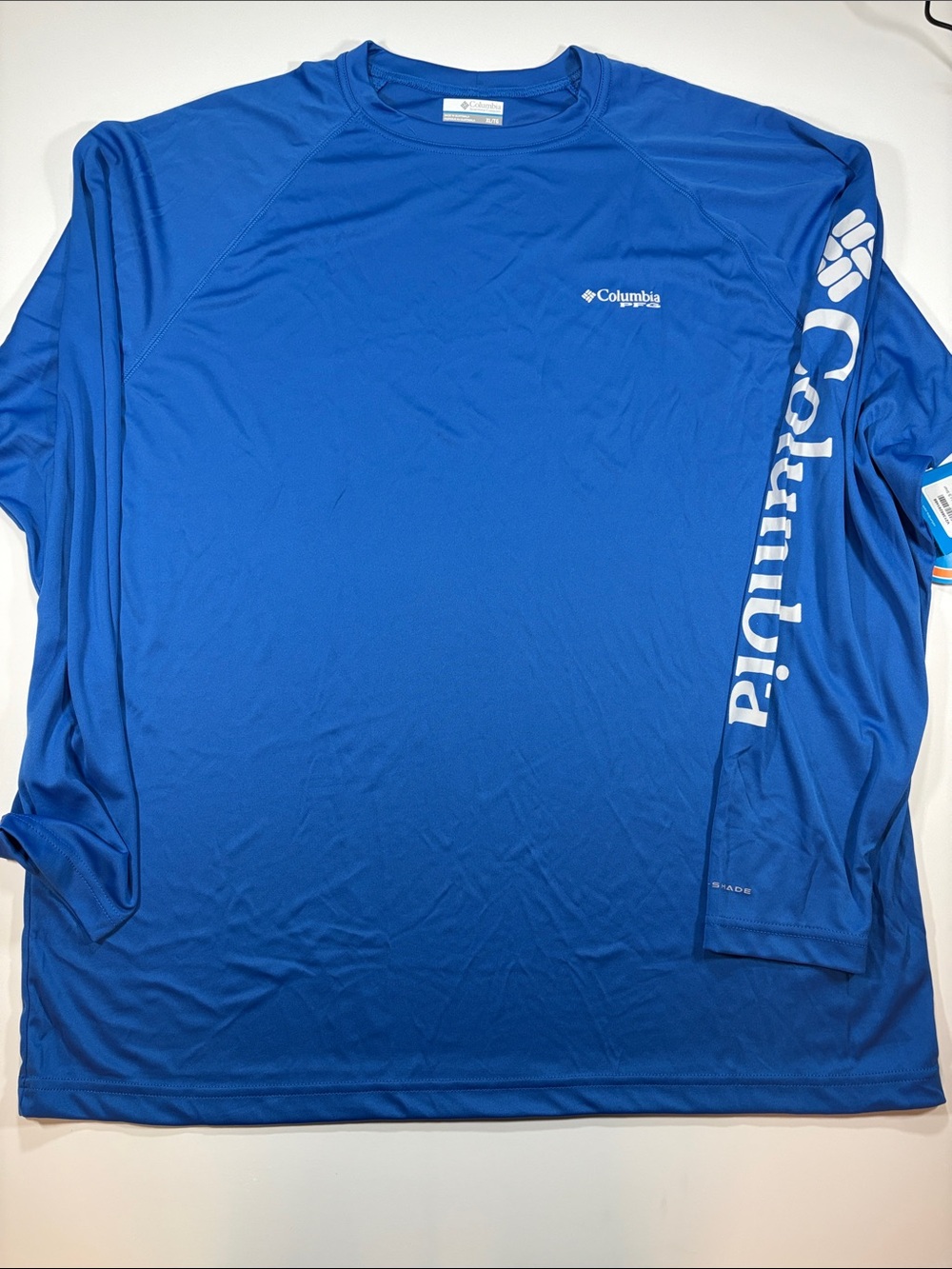 Columbia Men's Long-Sleeve Performance Tee in Blue with White Logo PFG